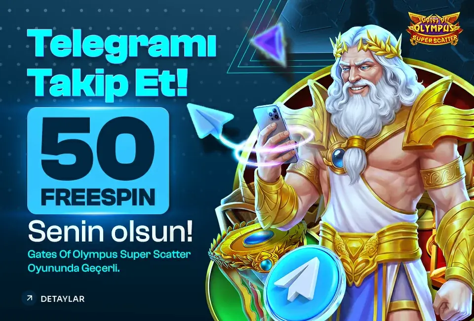 Telegram takibi ile 50 Freespin